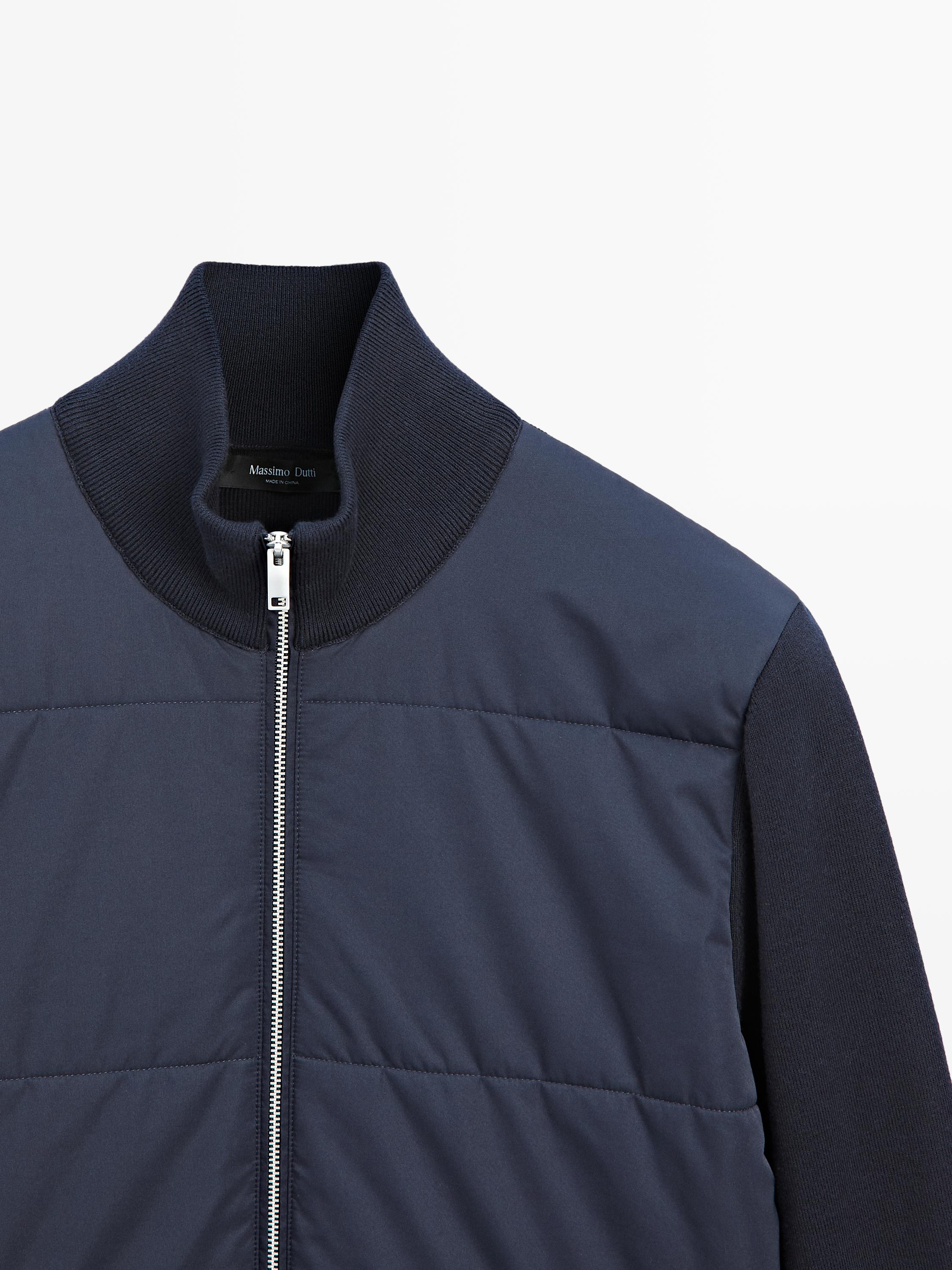 Veste bi-matière matelassée et en maille